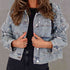 'Marlowe' Distressed Pearl Crop Jacket - Celes Fashion
